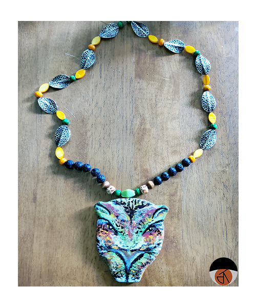 Panther by Nature Wood Necklace